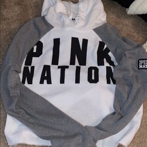 pink crop top sweatshirt